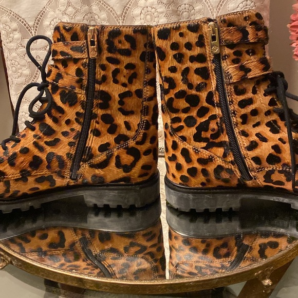 Antonio Melani leopard print boots (dyed calf fur) Size 8.5 - Picture 7 of 8